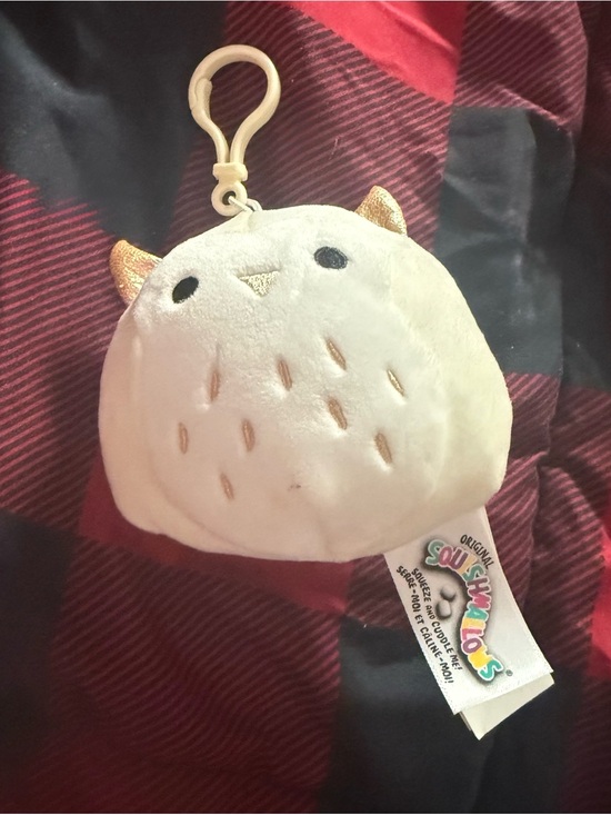 Squishmallows Accessories - Squishmallows Cream Plush Keychain Clip - Cute Owl